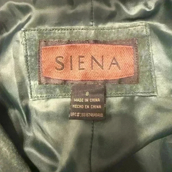 Women’s Sienna 100% Leather Blazer with lining  in green size 8 EUC - Picture 7 of 9